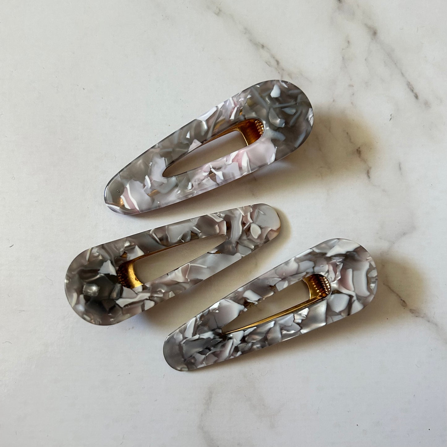 Grey and Pink Hairclip