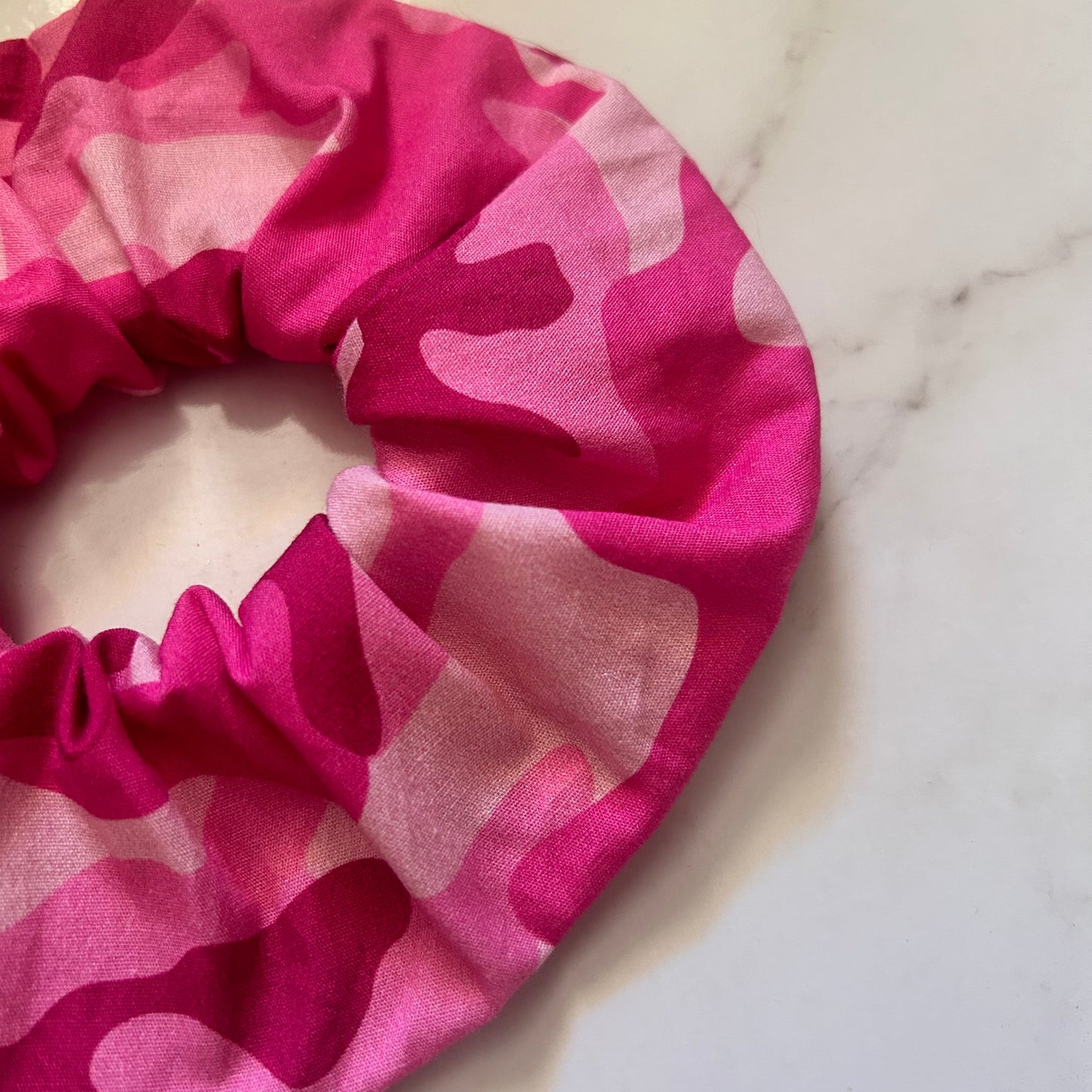 Pink Camo Scrunchie