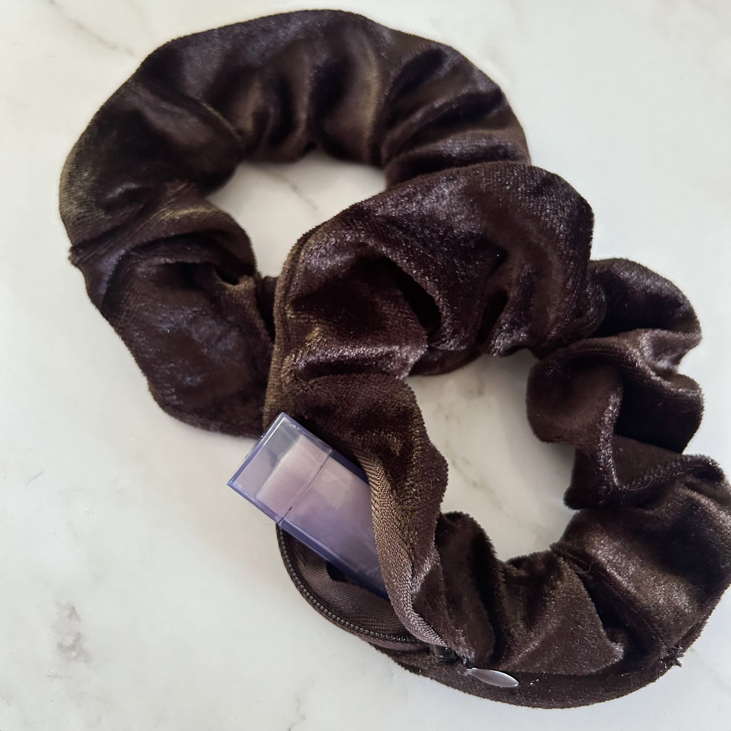 Chocolate Clare Pocket Scrunchie