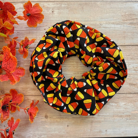 Spooky Candy Corn Halloween Scrunchie